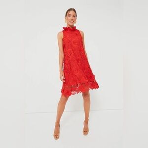 Tuckernuck Red Guipure Lace Blythe Dress Size Large